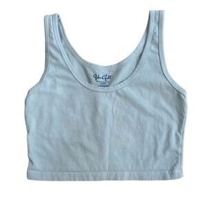 John Galt Brandy Melville Light Blue Cropped Tank Top Scoop Neck